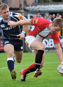 Chris Banfield London Welsh scores 5th Try against Sale Sharks Chris Banfield London Welsh scores 5th Try against Sale Sharks