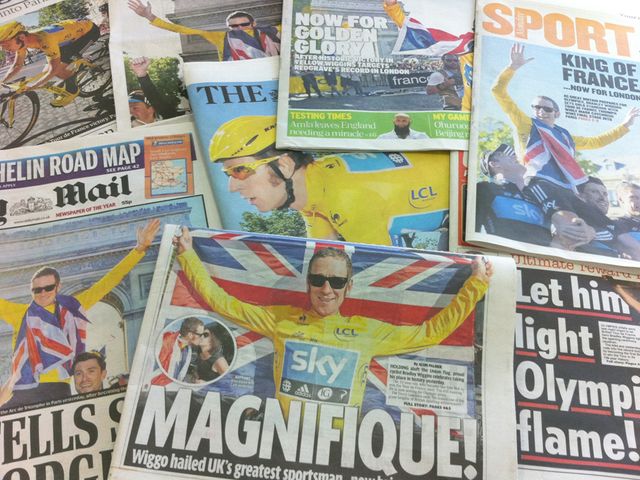 Wiggins dominated front and back pages alike