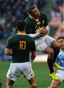 Bryan Habana in the air for Springboks Bryan Habana in the air for Springboks