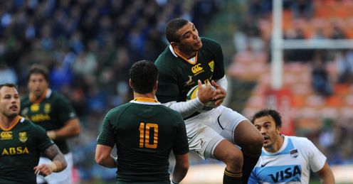 Bryan Habana in the air for Springboks Bryan Habana in the air for Springboks