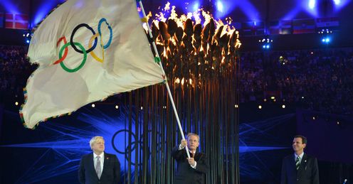 Olympic Flag Passed Closing Ceremony London 2012 Olympic Games