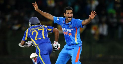 Irfan Pathan celebrates wicket of Upul Tharanga T20 India v Sri Lanka
