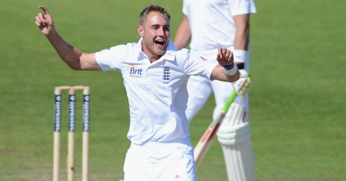 Stuart Broad England celebrating a wicket second Test Headingley