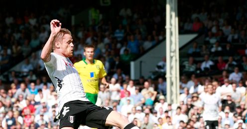 fulham v norwich damien duff scores