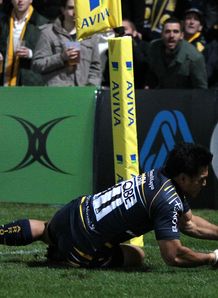 David Lemi scores Worcester v London Irish Aviva Premiership 2012