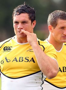 Francois Louw with Johan Goosen Francois Louw with Johan Goosen