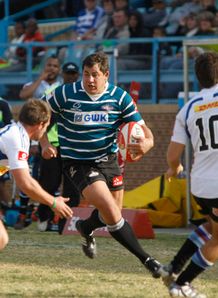Ryno Barnes on a run for Griquas Ryno Barnes on a run for Griquas