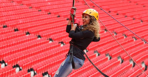 Amanda from Cover Drive Saracens Wembley Zip Wire