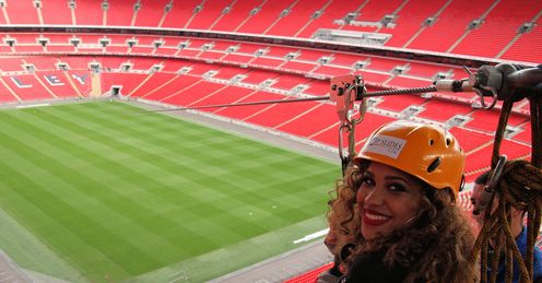 Amanda from Cover Drive Saracens Wembley Zip Wire