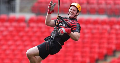 Andy Saul Saracens Wembley Zip Wire