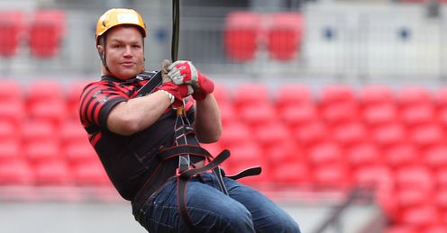 Matt Stevens Saracens Wembley Zip Wire