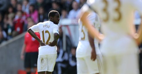 Swansea v Everton Nathan Dyer sent off