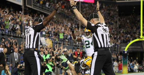 Replacement refs award a controversial touchdown to Seattle