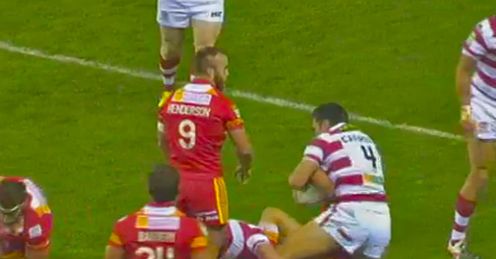 Wigan on their way to victory over Catalans
