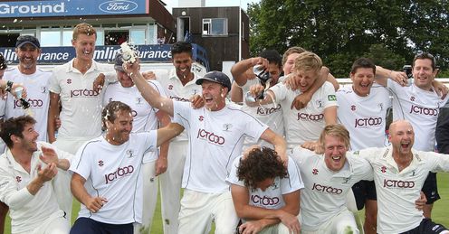 Yorkshire celebrate runners-up Division Two at Essex