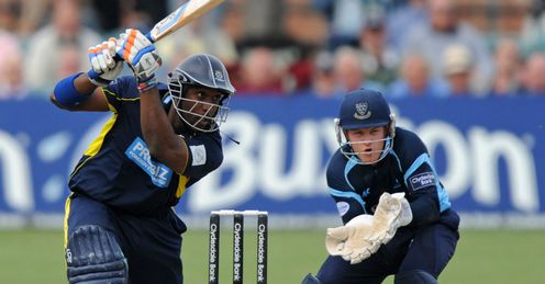 Michael Carberry Hampshire batting against Sussex in the Clydesdale Bank 40 semi-final at Hove