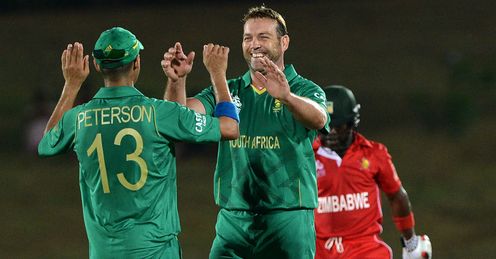 Jacques Kallis South Africa celebrating a wicket against Zimbabwe ICC World Twenty20