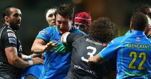 Antonio Pavanello Adam Jones Ospreys v Treviso Heineken Cup Antonio Pavanello Adam Jones Ospreys v Treviso Heineken Cup