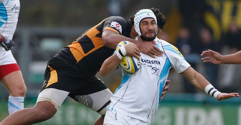 Blair Cowan tackled Wasps v Worcester Avia Premiership 2012 Blair Cowan tackled Wasps v Worcester Avia Premiership 2012
