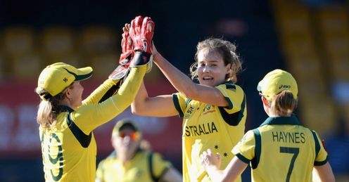 Ellyse Perry celebrates wicket for Australia against West Indies wt20