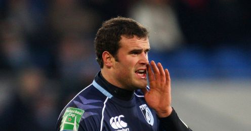 Jamie Roberts talking for Cardiff Blues Jamie Roberts talking for Cardiff Blues