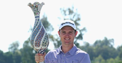 Rose: the Englishman edged out Westwood to win the cash-laden Turkish Airlines World Golf Final