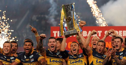Warrington v Leeds Super League Grand Final Kevin Sinfield lifts trophy Warrington v Leeds Super League Grand Final Kevin Sinfield lifts trophy