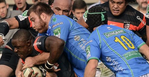 Yannick Nyanga tackled Treviso v Toulouse Heineken Cup Yannick Nyanga tackled Treviso v Toulouse Heineken Cup