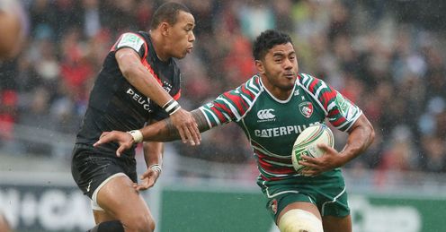 Manu Tuilagi Leicester Tigers tackled by Gail Fickou of Toulouse Heineken Cup Manu Tuilagi Leicester Tigers tackled by Gail Fickou of Toulouse Heineken Cup
