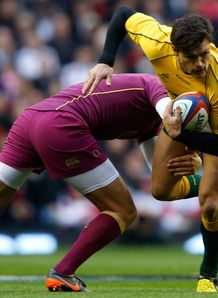 England v Australia Toby Flood of England tackles Adam Ashley Cooper of Australia England v Australia Toby Flood of England tackles Adam Ashley Cooper of Australia