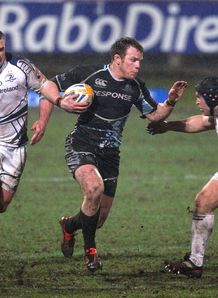 Glasgow Warrior s Chris Fusaro and Leinster s Shane Jennings Pro12
