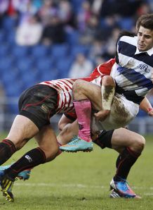 Hugo Bonneval tackled for French Barbarians Hugo Bonneval tackled for French Barbarians