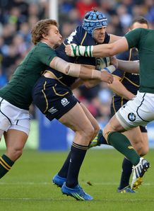 Sean Lamont Scotland is tackled by three South Africa Sean Lamont Scotland is tackled by three South Africa