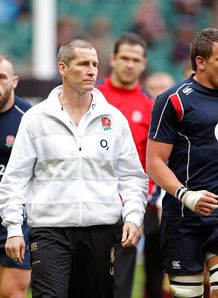 Stuart Lancaster the England Head Coach and Tom Johnson Stuart Lancaster the England Head Coach and Tom Johnson