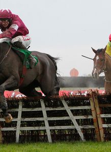 Mozoltov got the better of a duel with Don Cossack in the Racing UK Moscow Flyer Novice Hurdle at Punchestown