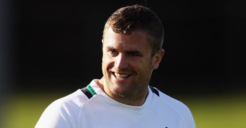 Jamie Heaslip smiling at training Jamie Heaslip smiling at training