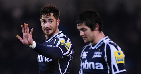 Sale Sharks Danny Cipriani l with Cillian Willis Sale Sharks Danny Cipriani l with Cillian Willis