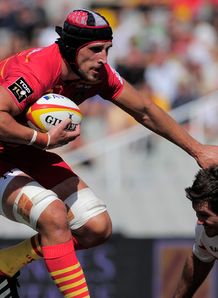 Luke Charteris on a run for Perpignan Luke Charteris on a run for Perpignan