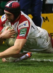 Dan Tuohy Ulster scoring a try against Northampton Dan Tuohy Ulster scoring a try against Northampton
