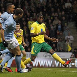 Dzeko: Nets his second at Norwich