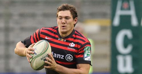 Alex Goode of Saracens runs with the ball during the Heineken Cup Alex Goode of Saracens runs with the ball during the Heineken Cup