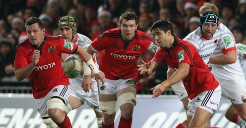 Conor Murray of Munster passes the ball Conor Murray of Munster passes the ball