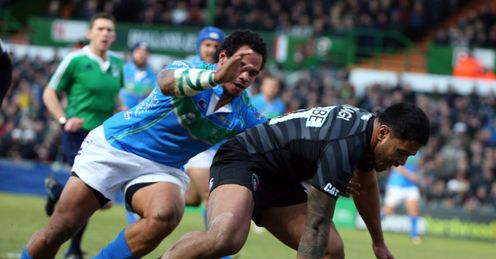 Manu Tuilagi scoring for Leicester Tigers Manu Tuilagi scoring for Leicester Tigers