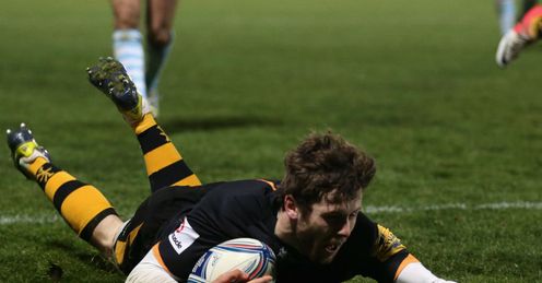 Elliott Daly Wasps scoring a try against Bayonne Amlin Challenge Cup Elliott Daly Wasps scoring a try against Bayonne Amlin Challenge Cup