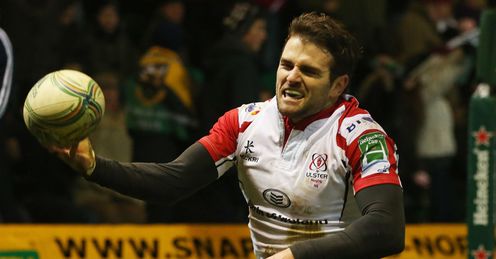 Jared Payne Ulster scoring a try against Northampton Heineken Cup - round three Jared Payne Ulster scoring a try against Northampton Heineken Cup - round three