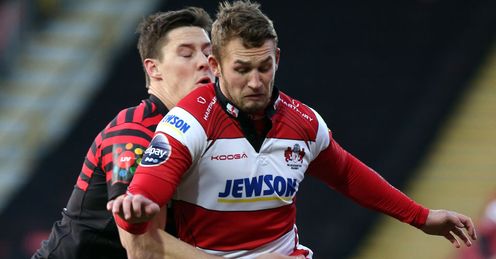 saracens v gloucester joel tompkins tackles martyn thomas saracens v gloucester joel tompkins tackles martyn thomas