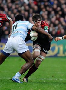 Ernst Joubert taking contact for Saracens Ernst Joubert taking contact for Saracens