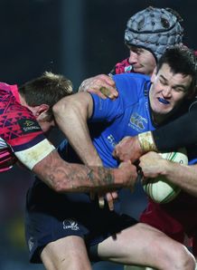 Jonathan Sexton held in contact for Leinster Jonathan Sexton held in contact for Leinster