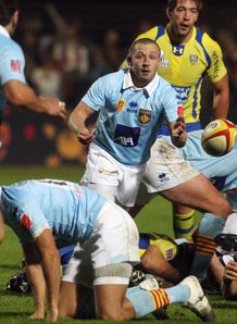 Perpignan s scrum half David Melee v Clermont Perpignan s scrum half David Melee v Clermont