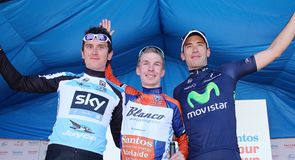 Geraint Thomas pulled out all the stops to make the final podium alongside winner Tom Jelte Slagter and Javier Moreno